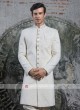 Silk Off White Groom Sherwani